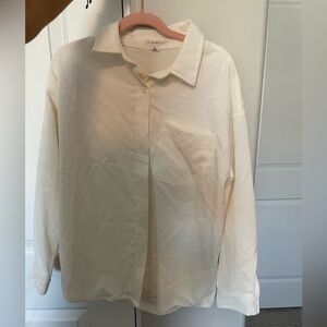 Cream Button-Up Shirt | Ultra Flirt